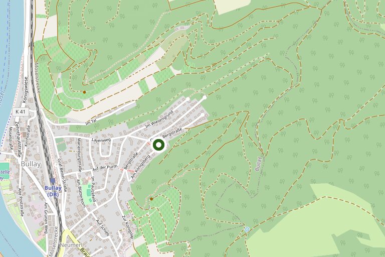 Map: Haus am Königsberg is on the hillside above Bullay railway station, close to the Moselle